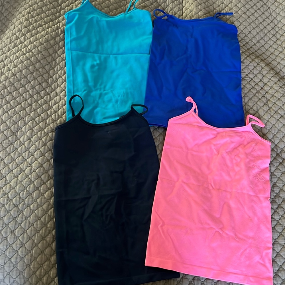 Malibu Sugar Girls (7-10) tanktops in pink,black,blue in good used condition